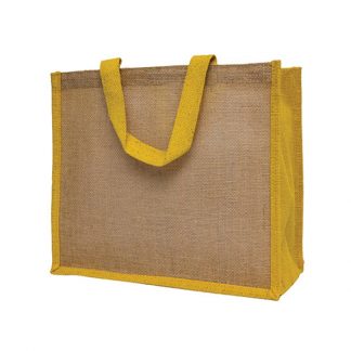 BG1038 Coloured Sided and Handle Jute Bag