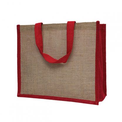 BG1038 Coloured Sided and Handle Jute Bag