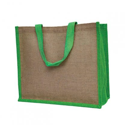 BG1038 Coloured Sided and Handle Jute Bag