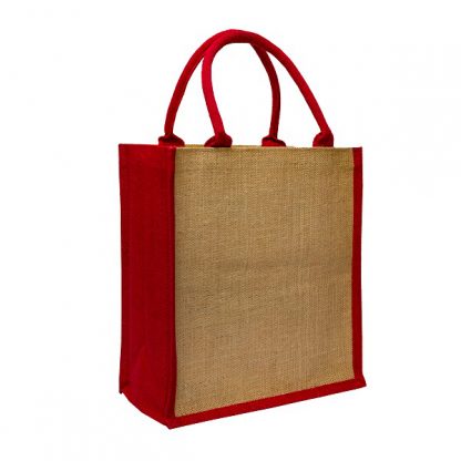 BG1039 Coloured Sided and Handle Jute Bag – Portrait