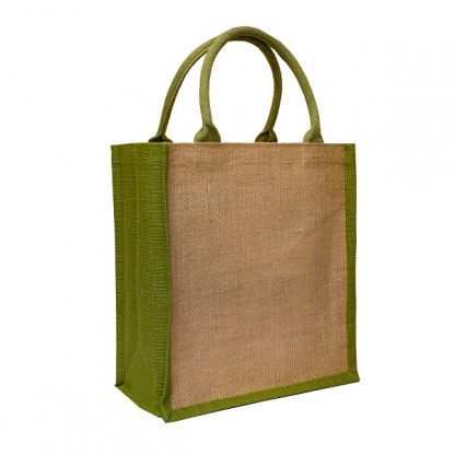 BG1039 Coloured Sided and Handle Jute Bag – Portrait