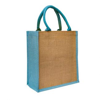 BG1039 Coloured Sided and Handle Jute Bag – Portrait