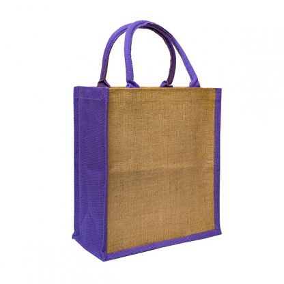 BG1039 Coloured Sided and Handle Jute Bag – Portrait