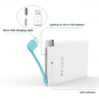 IT0444 Slim Powerbank with Micro USB & iPhone Pin - 2500mAh