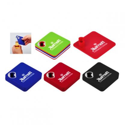 LSP0671 - 4pcs Coaster Set with Bottle Opener