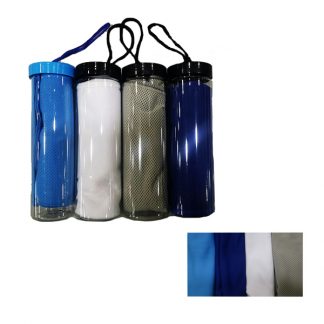 TWL0056 Micro Fibre Cooling Towel with Container & Hand Strap