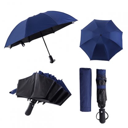 UMB0113 Black Coated Auto Open Inverted Foldable Umbrella