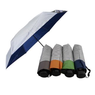 UMB0117 - 5 Folds/Section Silver Coated Manual Open Foldable Umbrella