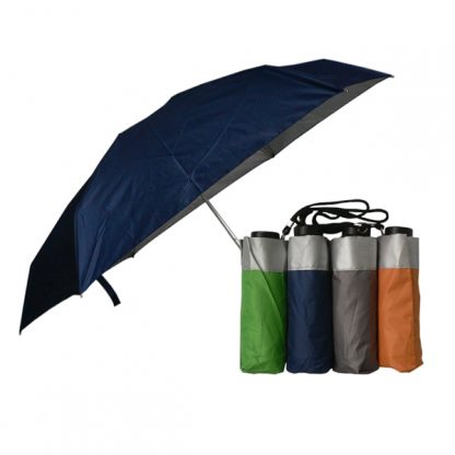 UMB0118 – 5 Folds/Section Silver Coated Manual Open Foldable Umbrella