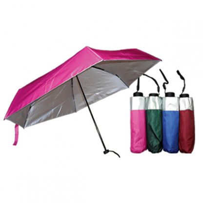UMB0118 – 5 Folds/Section Silver Coated Manual Open Foldable Umbrella