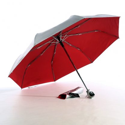 UMB0129 Auto Open and Close Silver Handle Foldable Umbrella