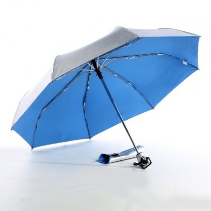 UMB0129 Auto Open and Close Silver Handle Foldable Umbrella