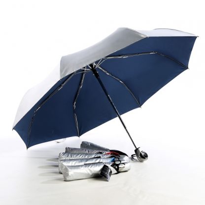 UMB0129 Auto Open and Close Silver Handle Foldable Umbrella