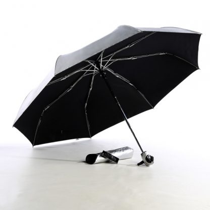 UMB0129 Auto Open and Close Silver Handle Foldable Umbrella