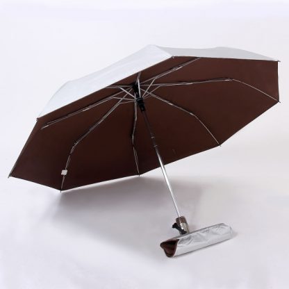 UMB0130 Auto Open and Close Coloured Handle Foldable Umbrella