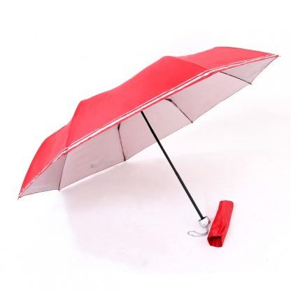 UMB0134 - UV Foldable Umbrella with Double Silver Lining Rims