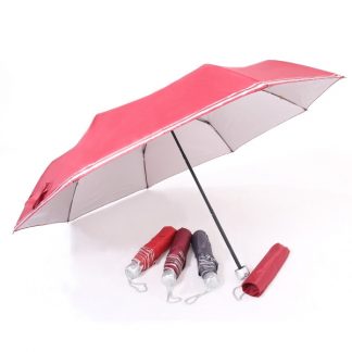 UMB0134 - UV Foldable Umbrella with Double Silver Lining Rims