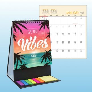 CLD0093 Wire-O Desk Calendar with Sticky Pads